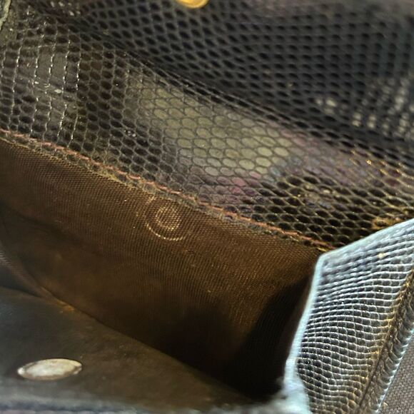 Salvatore Ferragamo Dark Blue Leather Wallet with Gold Accent Vintage Good Cond - Picture 5 of 7